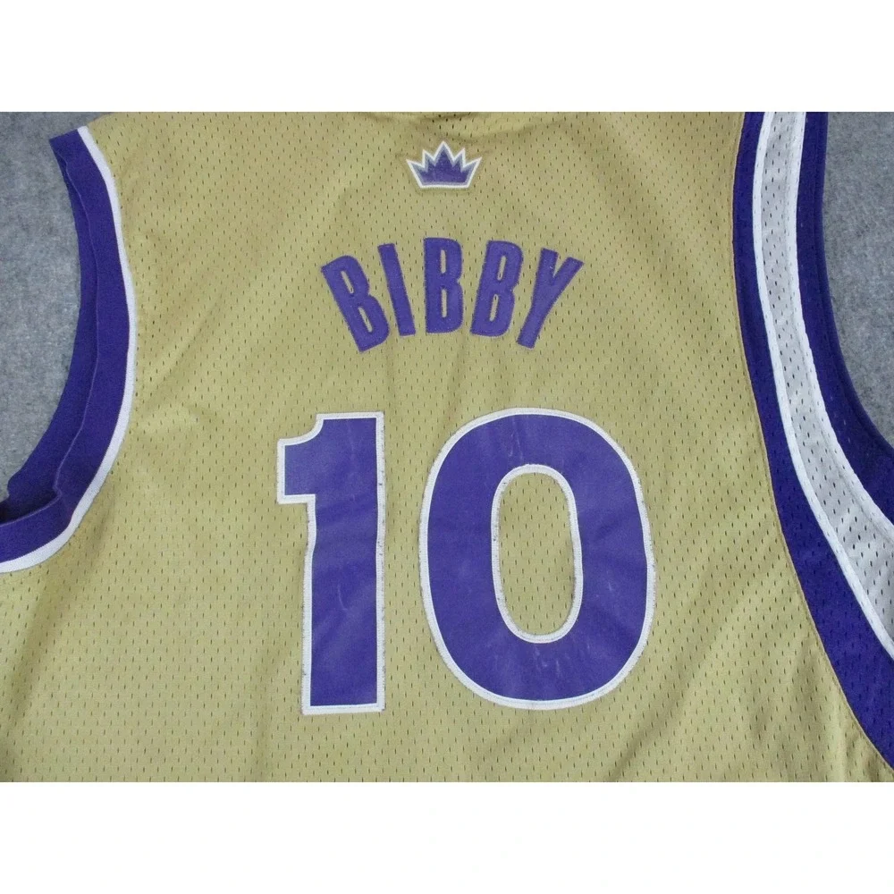 VINTAGE Mike Bibby Sacramento Kings Basketball Jersey Mens Large Gold Adidas NBA